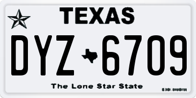 TX license plate DYZ6709