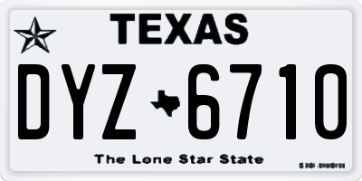 TX license plate DYZ6710