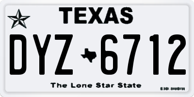 TX license plate DYZ6712