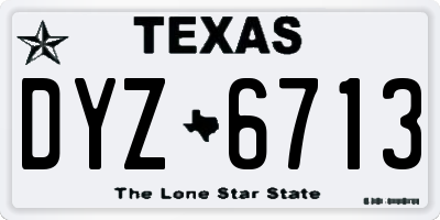 TX license plate DYZ6713