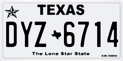 TX license plate DYZ6714