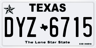 TX license plate DYZ6715