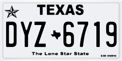 TX license plate DYZ6719