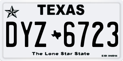 TX license plate DYZ6723