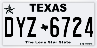 TX license plate DYZ6724
