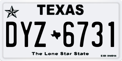 TX license plate DYZ6731