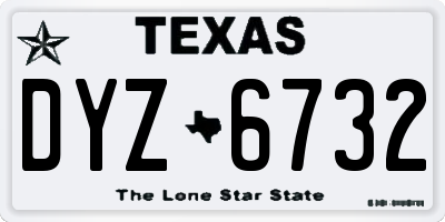 TX license plate DYZ6732