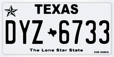 TX license plate DYZ6733
