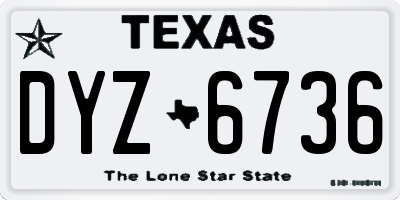 TX license plate DYZ6736