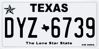 TX license plate DYZ6739