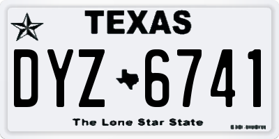 TX license plate DYZ6741