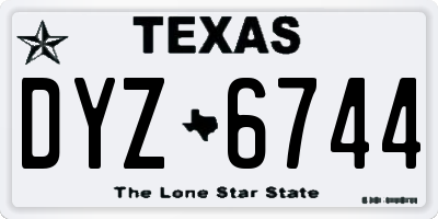 TX license plate DYZ6744