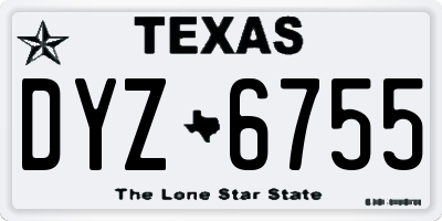 TX license plate DYZ6755