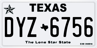 TX license plate DYZ6756