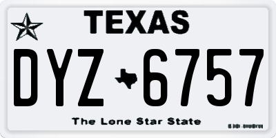 TX license plate DYZ6757