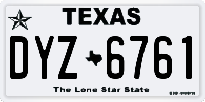 TX license plate DYZ6761