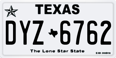 TX license plate DYZ6762