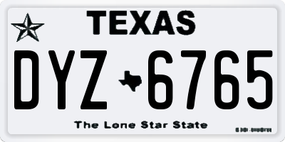 TX license plate DYZ6765