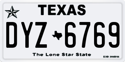 TX license plate DYZ6769