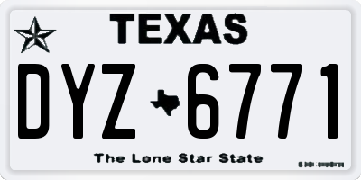 TX license plate DYZ6771