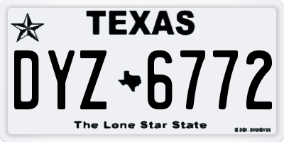 TX license plate DYZ6772