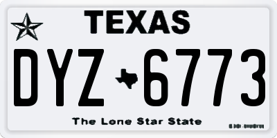 TX license plate DYZ6773
