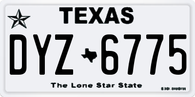 TX license plate DYZ6775