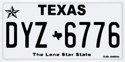 TX license plate DYZ6776
