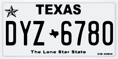 TX license plate DYZ6780