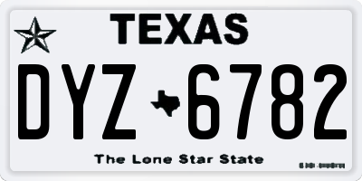 TX license plate DYZ6782