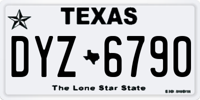 TX license plate DYZ6790