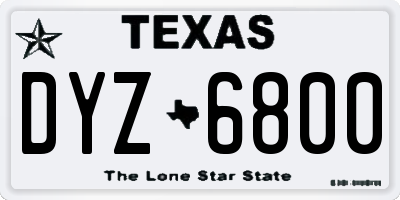 TX license plate DYZ6800