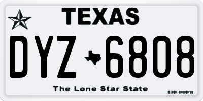 TX license plate DYZ6808