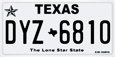 TX license plate DYZ6810