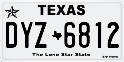 TX license plate DYZ6812