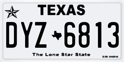 TX license plate DYZ6813