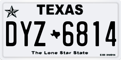 TX license plate DYZ6814