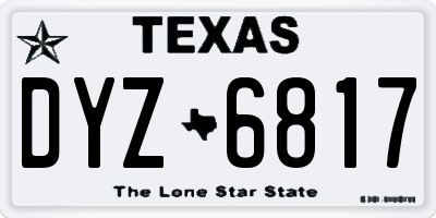 TX license plate DYZ6817