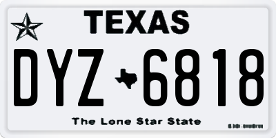 TX license plate DYZ6818