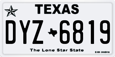 TX license plate DYZ6819