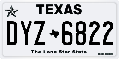 TX license plate DYZ6822