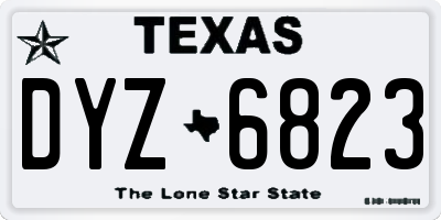 TX license plate DYZ6823