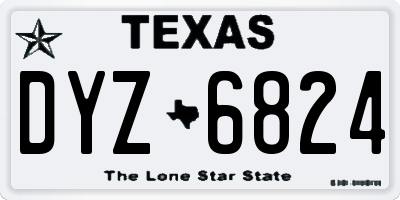 TX license plate DYZ6824