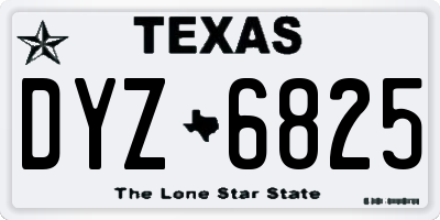 TX license plate DYZ6825