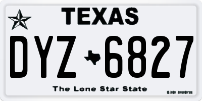 TX license plate DYZ6827