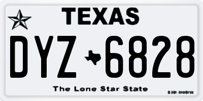 TX license plate DYZ6828