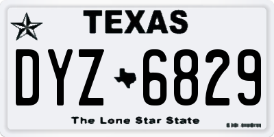 TX license plate DYZ6829