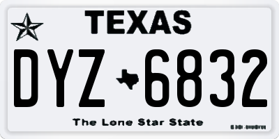 TX license plate DYZ6832
