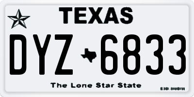 TX license plate DYZ6833