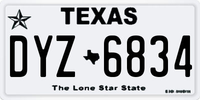TX license plate DYZ6834